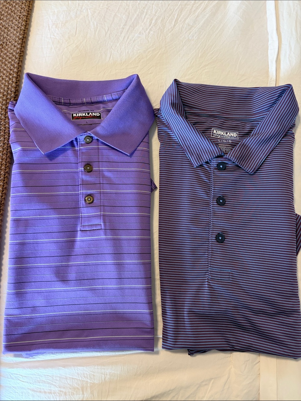 Kirkland Signature men golf Purple Polo Shirt - Short Sleeve-set of 2